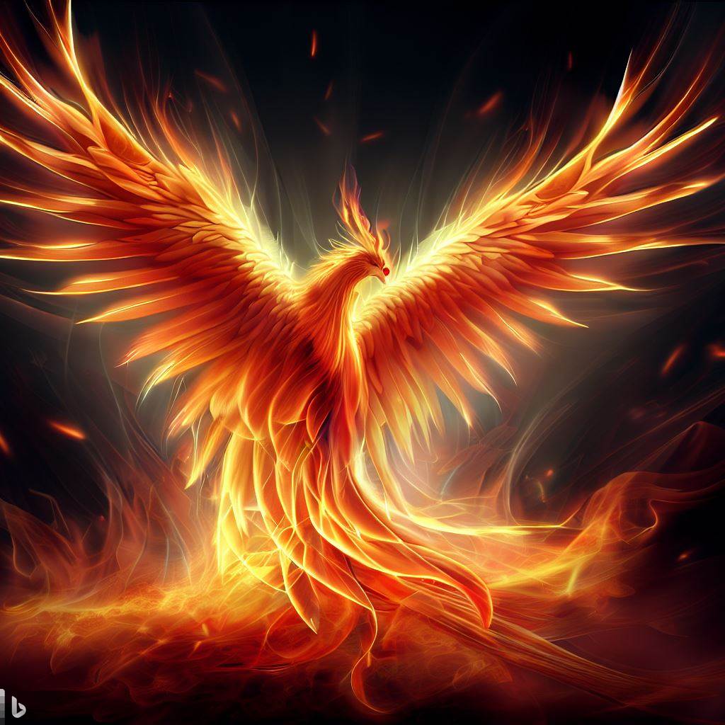 A phoenix born from flames and reborn whenever it dies