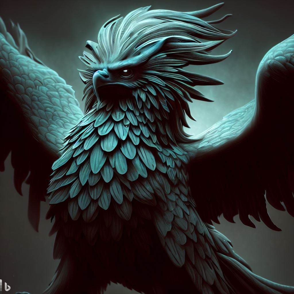 A griffin, a majestic creature with the head and wings of an eagle and the body of a lion